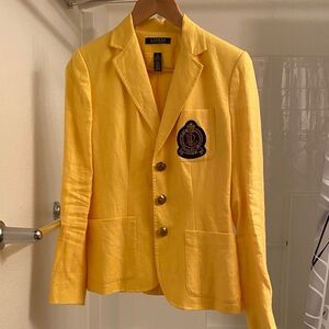Ralph Lauren Yellow Blazer with Embroidered Patch